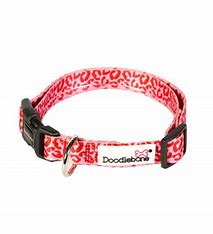 DOODLEBONE Pattern Collar, Ruby Leopard, 6-11