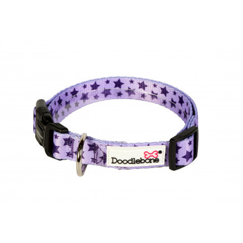 DOODLEBONE Pattern Collar, Violet Stars, 6-11